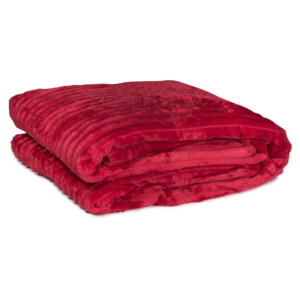 Striped Double Blanket; (200x240)cm, Red
