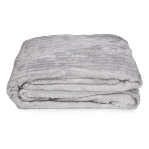 Striped Double Blanket; (200x240)cm, Silver