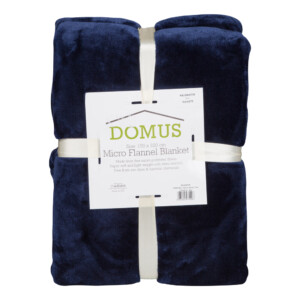 Domus: Microfiber Flannel Blanket: (150x220)cm, Blue