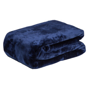 Domus: Microfiber Flannel Blanket: (150x220)cm, Blue