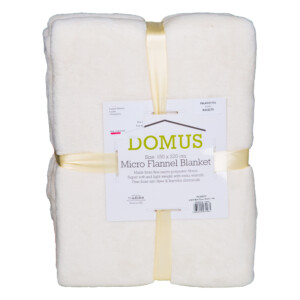 Domus: Microfiber Flannel Blanket: (150x220)cm, Cream
