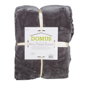 Domus: Microfiber Flannel Blanket: (150x220)cm, Silver