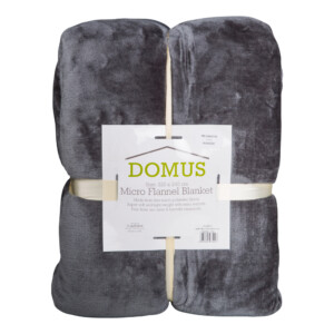 Domus: Microfiber Flannel Blanket: (220x240)cm, Silver