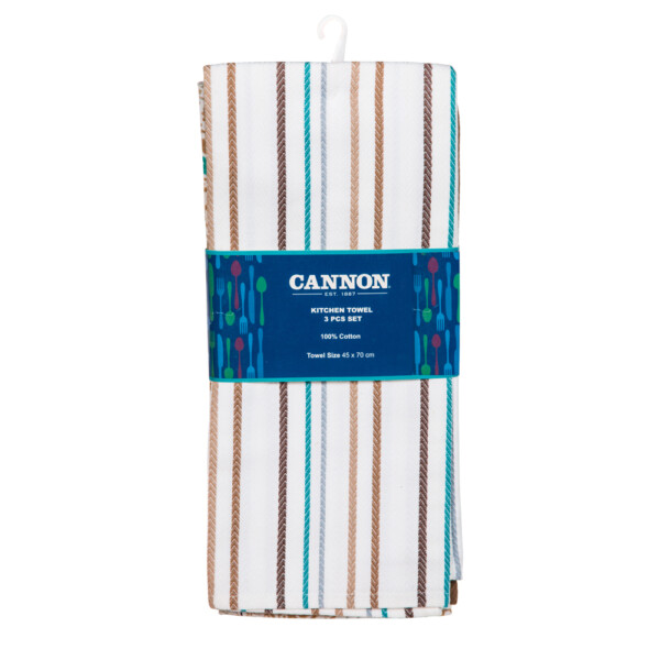 Cannon: Kitchen Towel-3pcs: Square: (45x70)cm, Brown