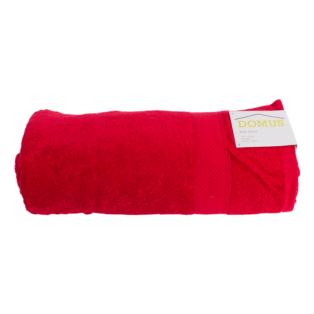 Domus: Bath Towel: 400 GSM, (90x150)cm, Red