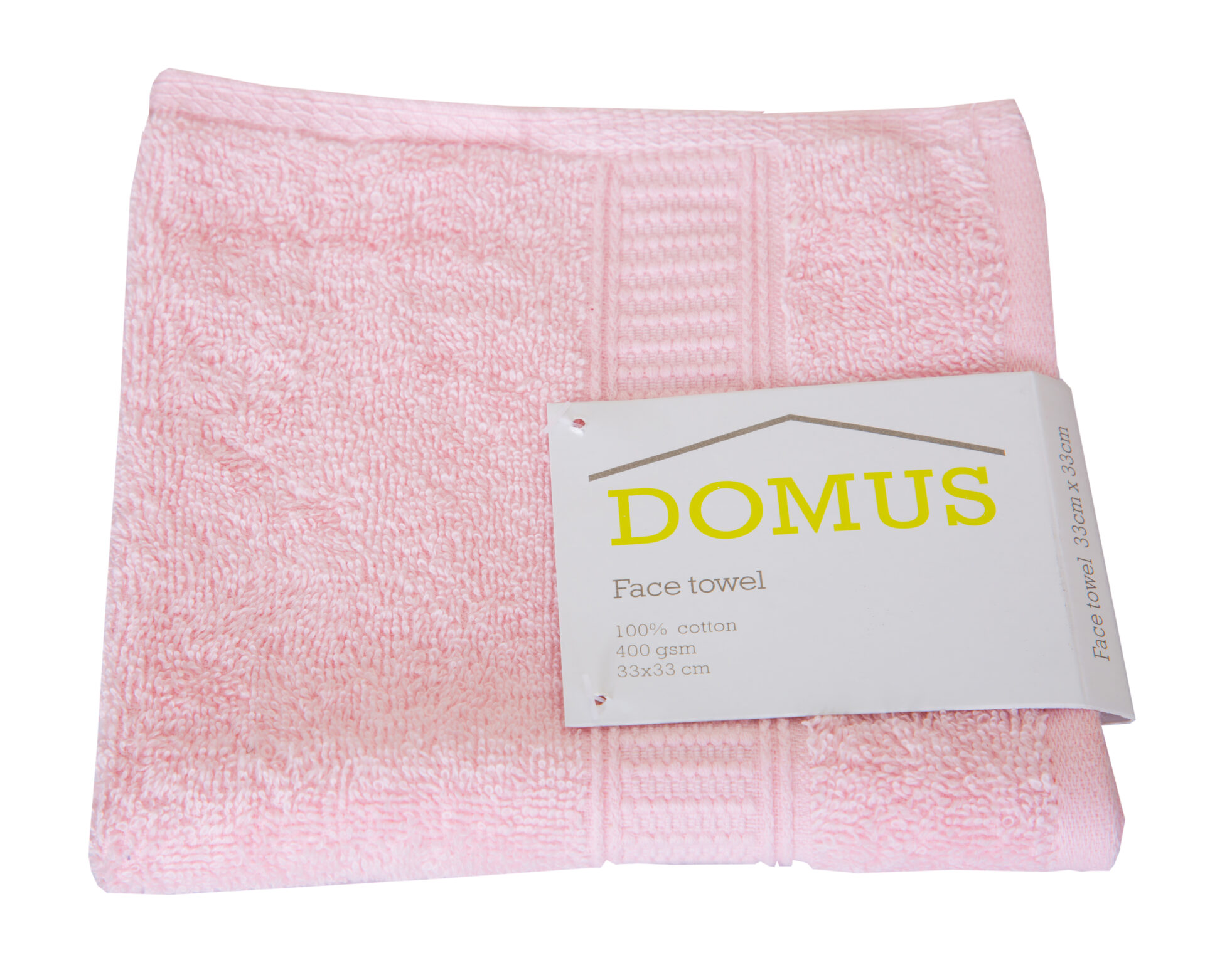 Domus: Face Towel: 400 GSM, (33x33)cm Light Pink