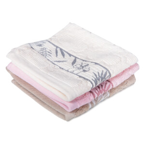 Face Towel Forest Design (33x33)cm, Cream