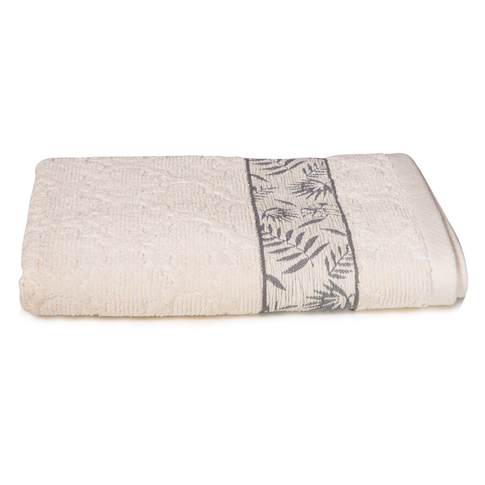 Bath Towel, Forest Design: (70x140)cm, Cream - T&C