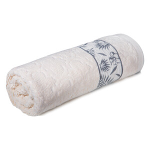 Bath Towel, Forest Design: (70x140)cm, Cream