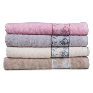 Bath Towel, Forest Design: (70x140)cm, Cream