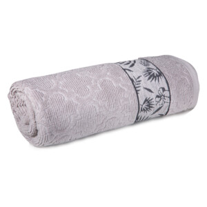 Bath Towel, Forest Design: (70x140)cm, Grey