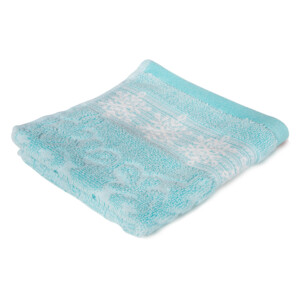 Flake Face Towel: (33x33)cm, Light Blue