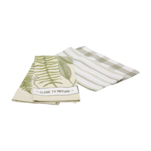 Leafina Kitchen Towel Set-3pcs: (45x65)cm, Green