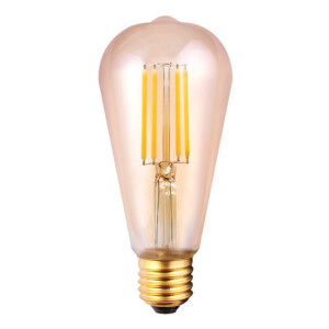 Domus /FSL: Filament LED Bulb, E27 ST56 240V, 6.5W 650LM, 300°, 2200K Amber
