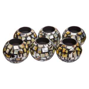 Tealight Candle Holder: Pearl; 6pcs Set Ref.AN-24