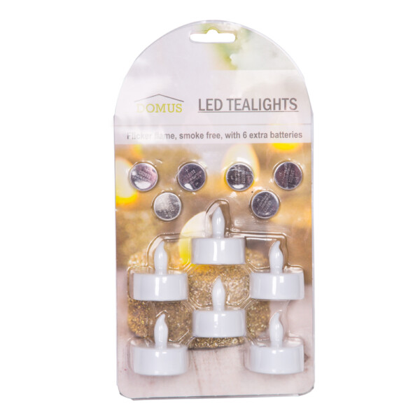 ALLBRIGHT: 6 LED Tealight Candle With Batteries(CR2032) Ref.18AB104-B
