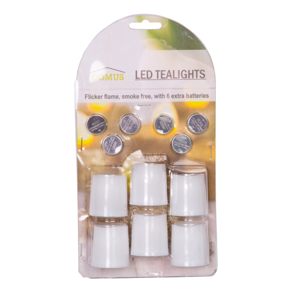 6 LED Tealight Candle With Batteries(CR2032)