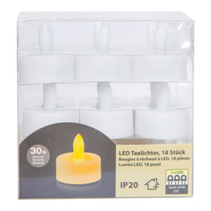 ALLBRIGHT: 18 LED Tealight Candles With Batteries(CR2032), White