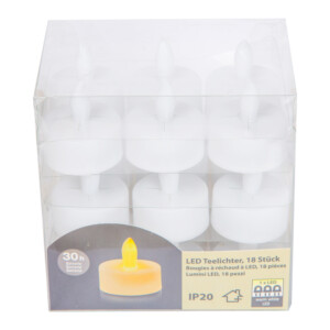 ALLBRIGHT: 18 LED Tealight Candles With Batteries(CR2032), White