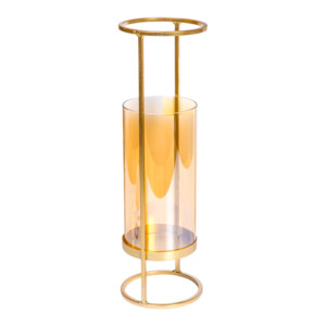 Metal/Glass Lantern; (10.3x10.3x33)cm