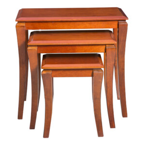 Tulip: Wooden Nesting Table Set, 3pc Set, Antique Oak