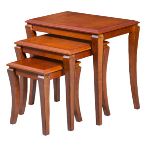 Tulip: Wooden Nesting Table Set, 3pc Set, Antique Oak