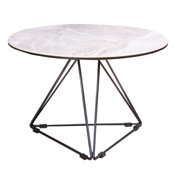 NICE: Round End Table-Glass/Porcelain Top; 56x56cm Ref.VC9602-E