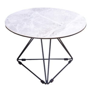 NICE: Round End Table-Glass/Porcelain Top; 56x56cm Ref.VC9602-E