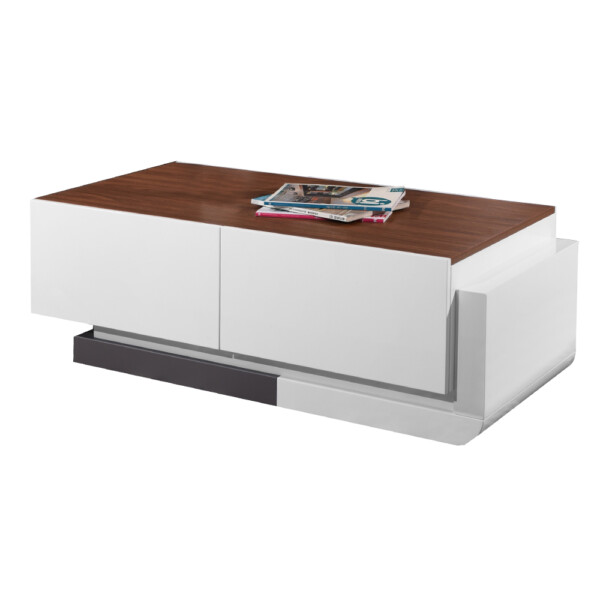 Coffee Table; (40.64x60.96x121.92)cm, White/Brown