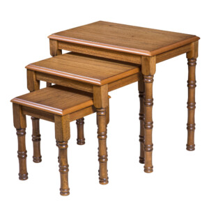 Wooden Nesting Table Set, 3pc Set, Oak