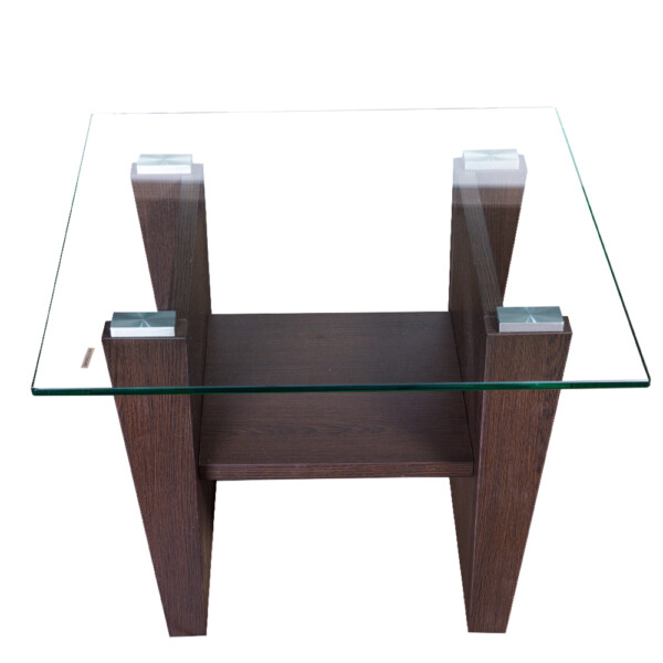 KINWAI: Scarlett End Table (Glass Top): 60x60x50cm #3962-841