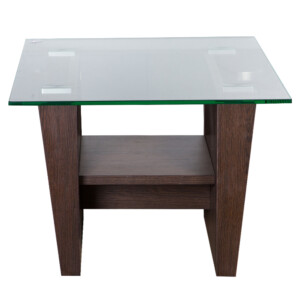 KINWAI: Scarlett End Table (Glass Top): 60x60x50cm #3962-841