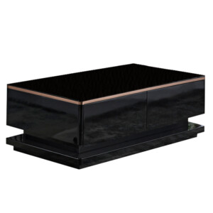 Coffee Table, Glossy Black/Rose Gold