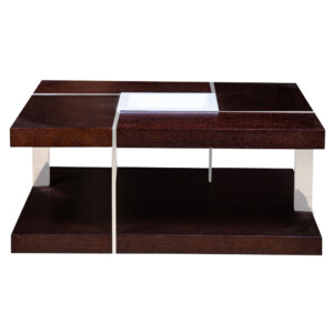Floor Shelf Coffee Table: (80x80x33)cm, Brown