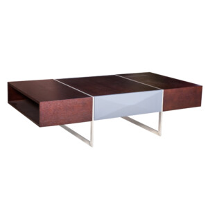 Coffee Table with storage: (130x70x35)cm, Wenge Oak/Matt Grey