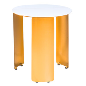 Round Marble Coffee Table: (60x40)cm, Light Khaki
