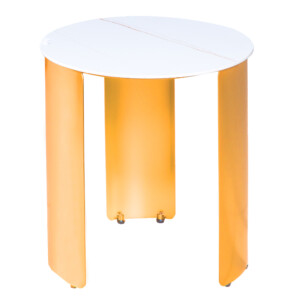 Round Marble Coffee Table: (60x40)cm, Light Khaki