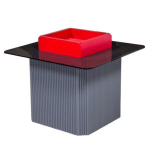 Coffee Table: (60x60x50)cm, Grey/Red