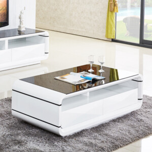 Coffee Table, (120x60x40)cm, Glossy White