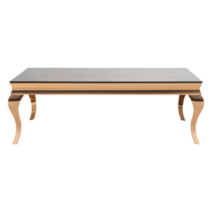 Glass Top coffee Table (130x70x45cm), Rose Gold/Black