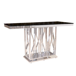 Glass Top Console Table (160x45x85)cm, Silver