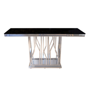 Glass Top Console Table (160x45x85)cm, Silver