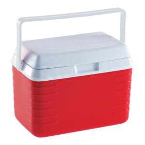 Ice Cooler With Lid And Handle ; 5Lts, White/Red