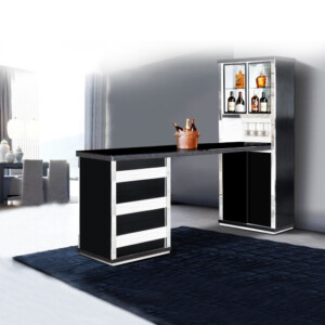 Bar Counter; (69.5x200x198)cm, Black