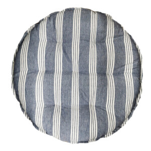 Holm Stripe Cotton Seat Pad; (60x60x8)cm, Blue