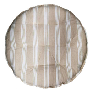 Holm Stripe Cotton Seat Pad; (60x60x8)cm, Cream