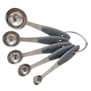 Raycee Measuring Spoon Set; 5pcs, Silver/Grey
