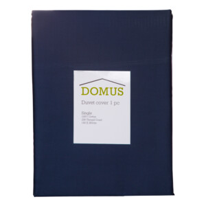Domus: Duvet Cover: Single, 250Tc 100% Cotton: (160x220)cm, Navy