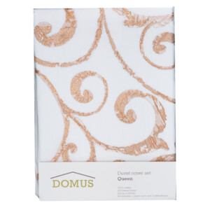 DOMUS: Queen Duvet Cover Set: 3pc ; Duvet Cover, 220x230cm + 2 P/Sham #H203-1