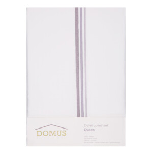 DOMUS: Queen Duvet Cover Set: 3pc ; Duvet Cover, 220x230cm + 2 P/Sham #F002